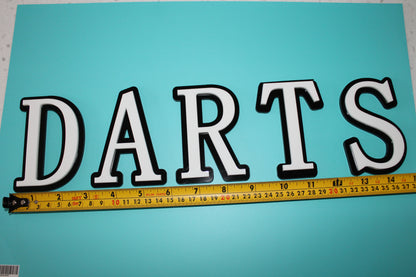 3D Darts Wall Sign – Handmade Raised Letter Design, Dart accessories