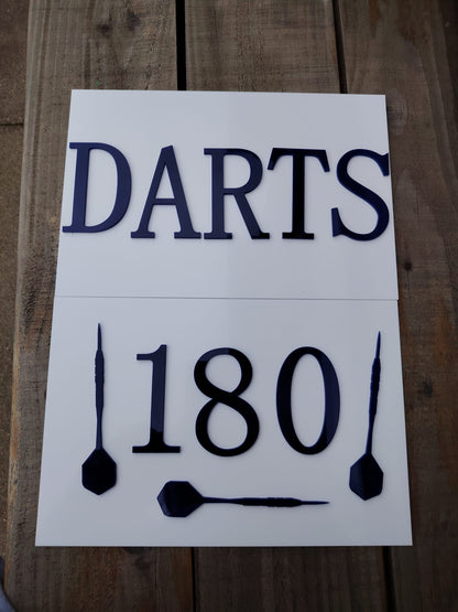 Darts Wall Sign Hanging Ornaments Decoration Hangable Black Room Set
